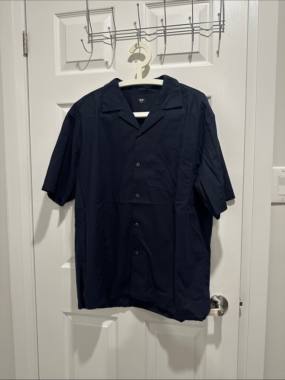 Uniqlo Men's Short-Sleeve Button-Down Shirt - Navy Blue